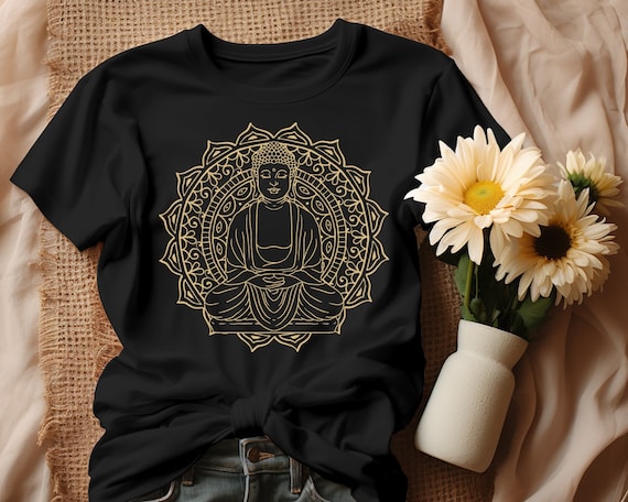 Yoga Buddha Statue Zen For Men And Women Yoga Lovers Meditation T-shirt Yoga Shirt Gift T-shirt Idea For Yoga Lovers