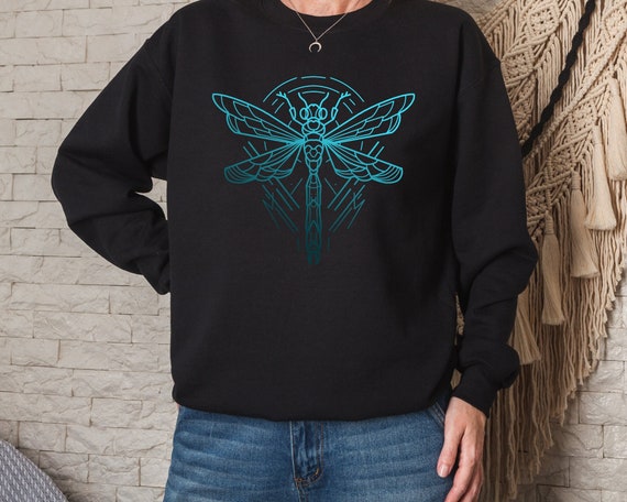 Dragonfly Unisex Sweatshirt Dragonfly Blue Abstract Gift Sweatshirt Blue Dragonfly Gift Idea For Dragonfly Lovers Jumper