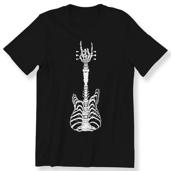 Rock & Roll Skeleton Guitar Music Lover For Men And Women T-shirt Halloween Gift Top Graphic Shirt Plus Size Available S-5XL T-shirt