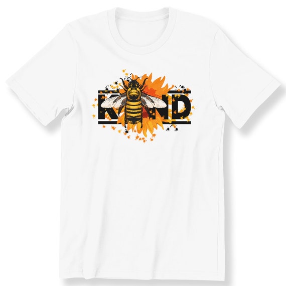 Bee Kind Men's Ladies T-shirt Bee Vintage Flowers Kindness Gift Top Bee Lovers Be Kind Bee Sunflower Plus Size Available Premium T-shirt