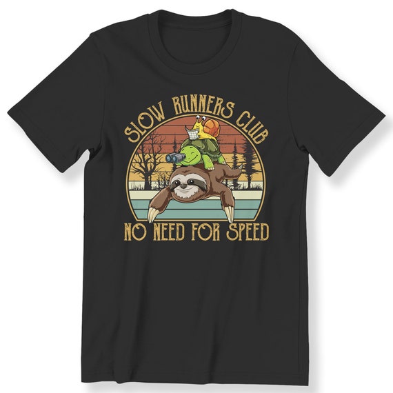 Slow Runners Club Mens Ladies Adult T-shirt Sloth Turtle Snail Funny Top