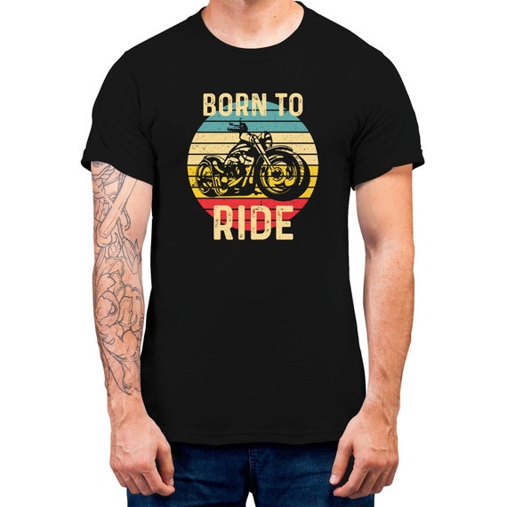 Born To Ride T-shirt For Men Biker Motorcycle T-shirt Short Sleeve Plus Size Available Nice Gift Top