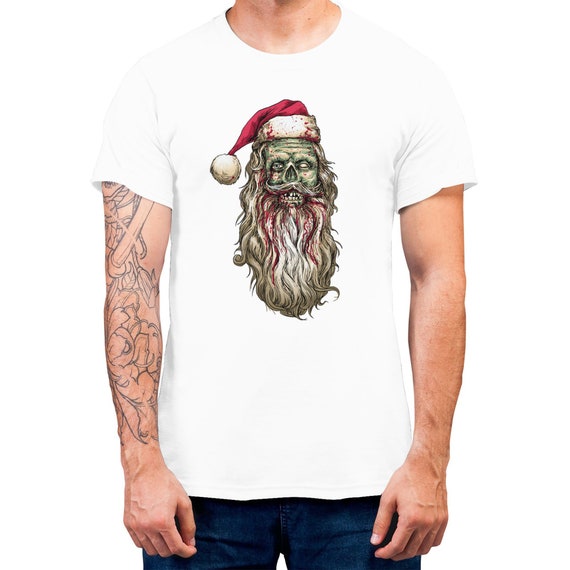 Creepy Santa Men's T-shirt Graphic Tee Bloody Zombie Santa Christmas Gift T-shirt Christmas Creepy Santa Plus Size Available