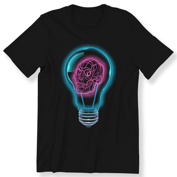 Skull Lamp Shirt For Men And Women T-shirt Skull Lamp Line Art Graphic Tee Skull Lovers Top Gift T-shirt Plus Size Available 3XL 4XL 5XL