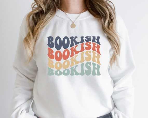 Bookish Sweatshirt Unisex,Retro Bookish, Book Lover, Wavy Words Sweatshirt, Jumper Gift For Book Lovers, Reading Lover,Bookish Jumper