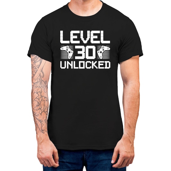 Level 30 Unlocked Video Gamer Birthday Gift Shirt Gamer T-shirt For Men 30th Birthday T-shirt Gaming Birthday Shirt