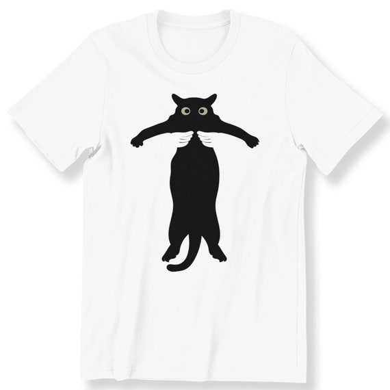 Funny Black Cat Being Lifted Up For Men And Women T-shirt Cat Lovers Gift T-shirt Funny Black Cat Shirt Plus Size Available S-5XL Shirt