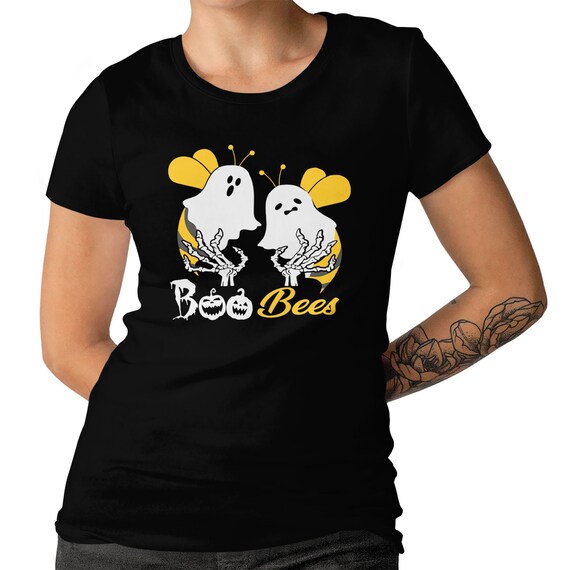 Boo Bees Halloween T-shirt For Ladies Men's Size Available Also In Plus Size Halloween Funny Gift T-shirt Graphic Tee Spooky Season T-shirt