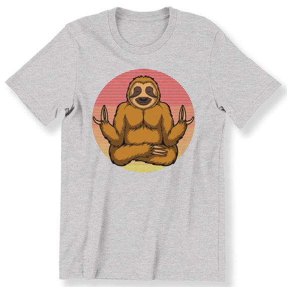 Sloth Lovers Yoga Retro For Men And Women T-shirt Graphic Tee Retro Vintage Yoga Top Sloth Lovers Plus Size Available Premium Top