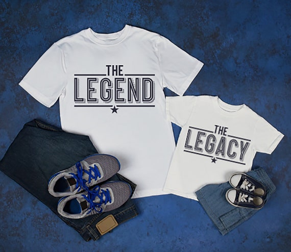 The Legend & The Legacy Matching Gift T-shirt Father's Day Gift Top Family Tee Father And Son Adorable Matching T-shirts