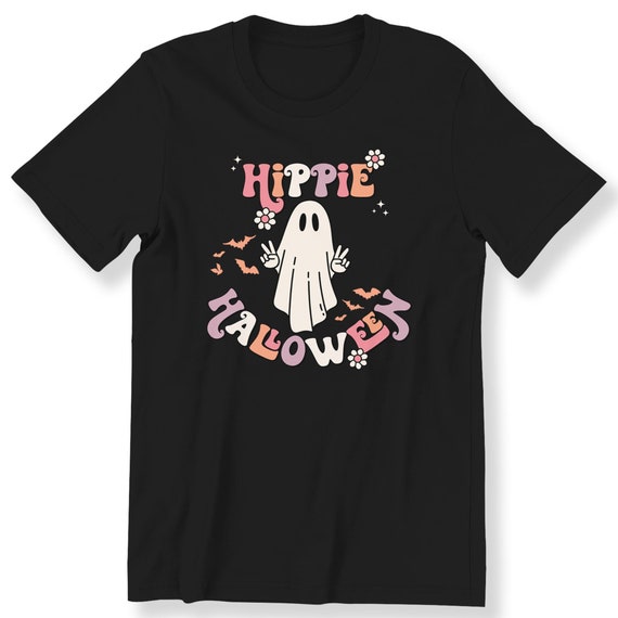 Hippie Halloween Shirt For Men And Women T-shirt Hippie Ghost Halloween Gift T-shirt Halloween Gift T-shirt Hippie Spooky Tee