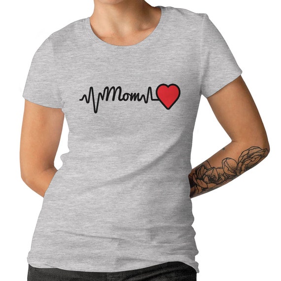 Mom Heartbeat Shirt For Mothers Ladies Top Mothers Day Gift Premium Top Graphic Tee Mothers Shirt