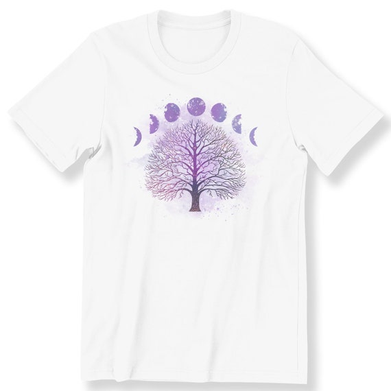 Tree of Life Spiritual Moonphases Yoga For Men And Women T-shirt Yoga Meditation Top Graphic Tee Namaste Yoga Lover Top Plus Size Available