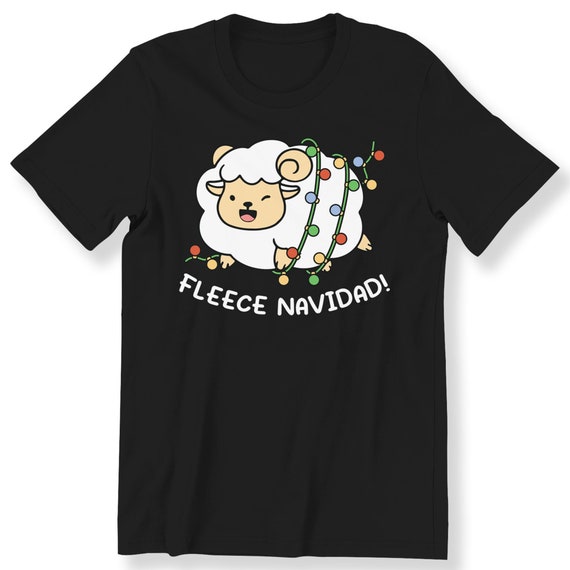 Fleece Navidad For Men Women And Kids T-shirt Christmas Funny Cute Sheep Christmas T-shirt Festive Holiday T-shirt Funny Christmas Tee