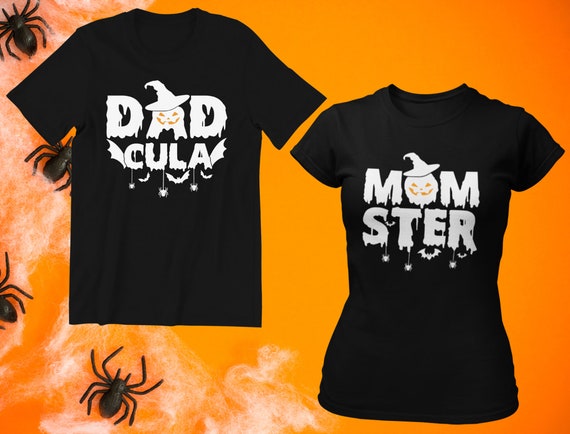 Halloween Dadcula And Momster T-Shirt For Men And Women Matching Family Gift Funny Halloween Top Halloween Family Matching Tops S-5XL