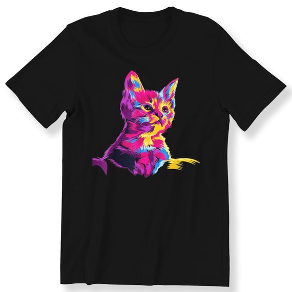 Cat Lovers For Men Women And Kids T-shirt Cute Colourful Kitten Cat Lovers Top Colourful Kitten Gift T-shirt Graphic Tee