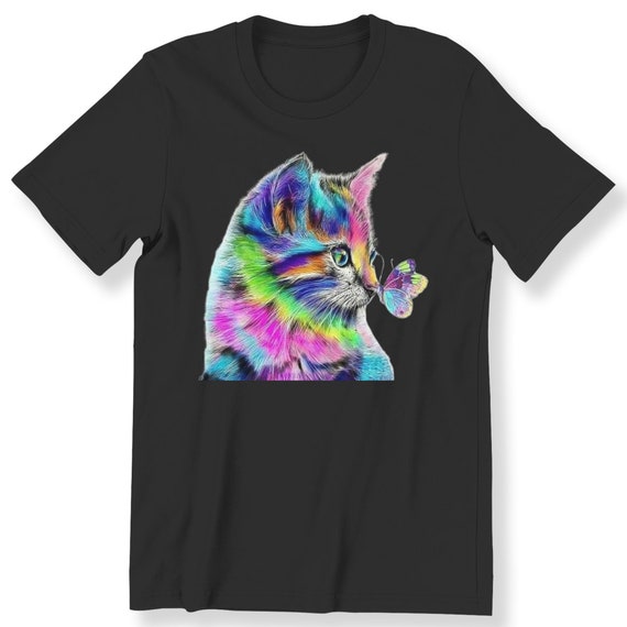 Cat Lovers For Men Women T-shirt Cute Cat Kitten With Butterfly Adorable Gift Plus Size Available Premium T-shirt