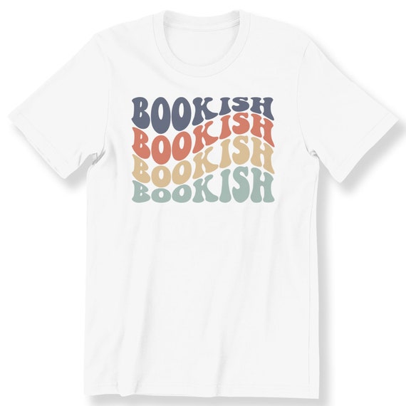 Retro Bookish T-shirt For Men And Women, Gift Shirt For Book Lovers,Wavy Retro Bookish Words,Retro Style Tshirt, Tee For Book Worms,