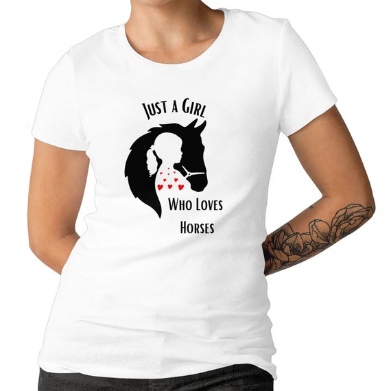 Just A Girl Who Loves Horses T-shirt Horse Lovers Tee Gift Shirt For Girls And Women Men Size Available T-shirt