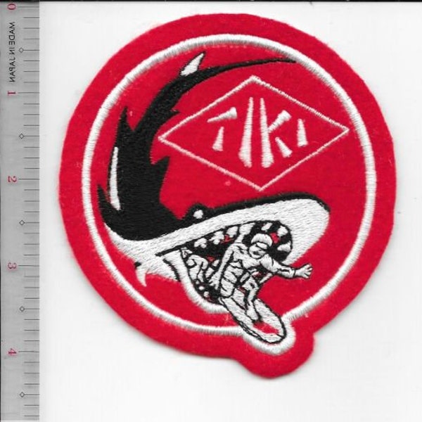 Vintage Surfing Patch Tiki Surfboards Patch since 1963 Braunton, North Devon, UK