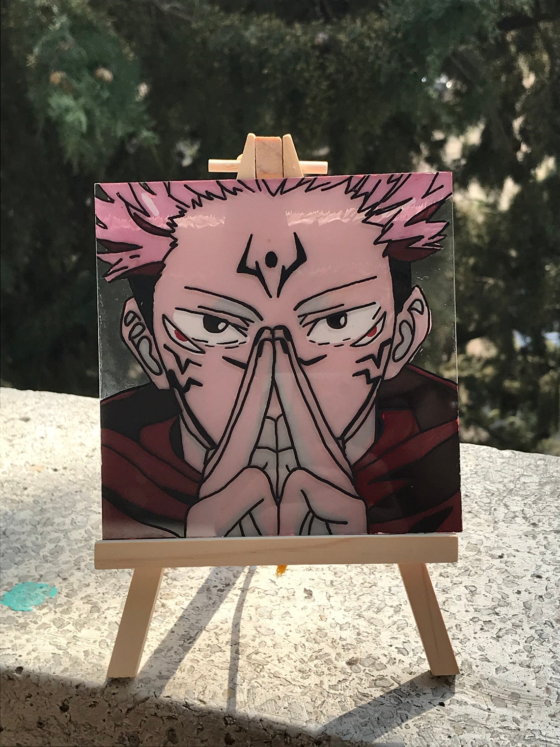 Anime glass paintings hand painted | Etsy