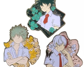 My hero academia pins, Bakugou, Midoriya and Todoroki pins