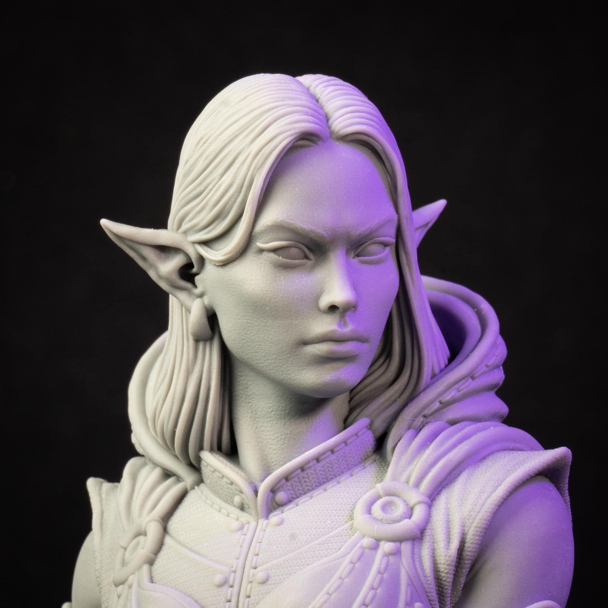Elf Woman Bust 3D Printed HQ Resin Miniature Etsy UK