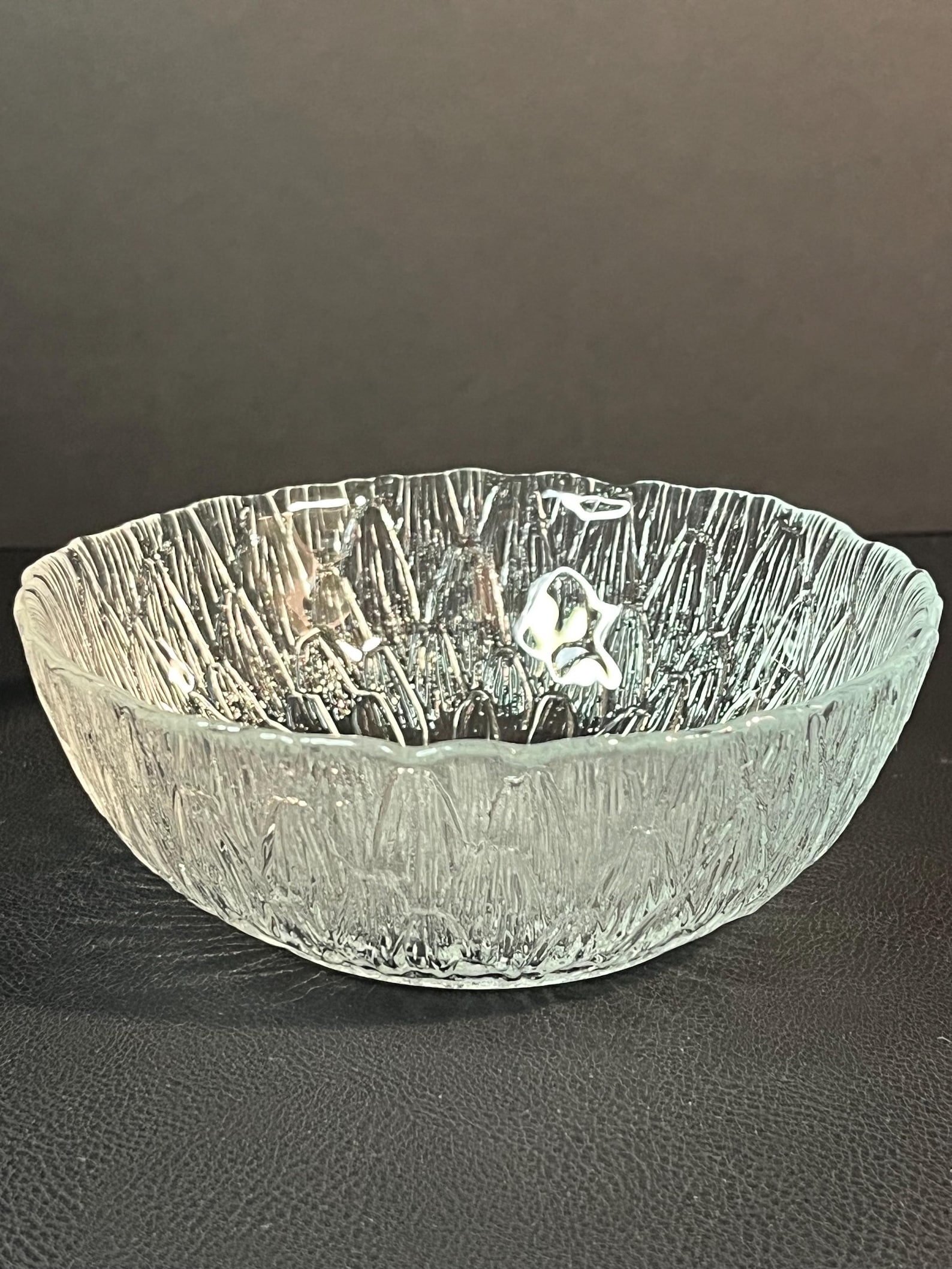 Arcoroc France Fleur Clear Glass Flower Dessert Bowl