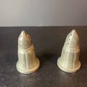 Vintage Pewter Salt and Pepper Shakers
