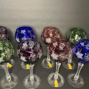 Colorful Nachtmann Traube Wine Hock/Glass Fine Bavarian Crystal