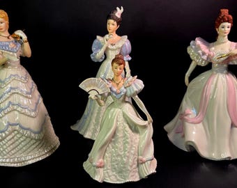RETIRED Vintage Lenox Gala Fashions Figurines with 24K Gold Accents ~ Elegant Porcelain Lady Collectibles ~ Hand painted Fine China Décor