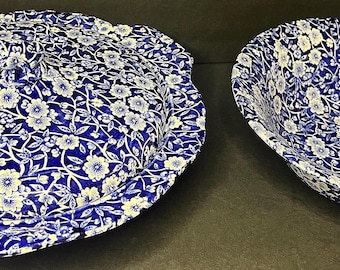 Burleigh Blue Calico Vintage Afternoon Tea China Set: Small Teapot