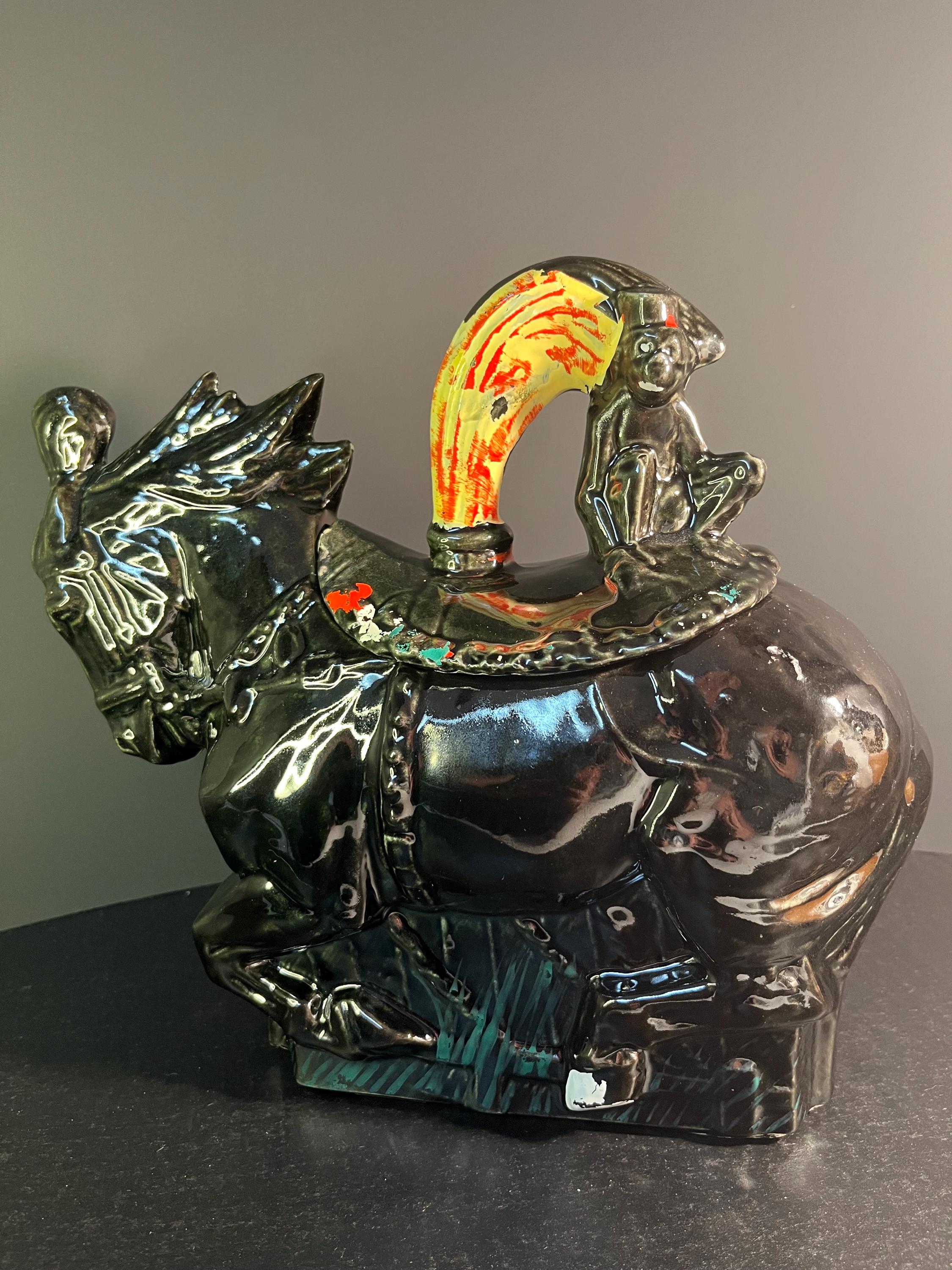 RARE Mccoy 1960's Circus Horse With Monkey Cookie Jar - Etsy