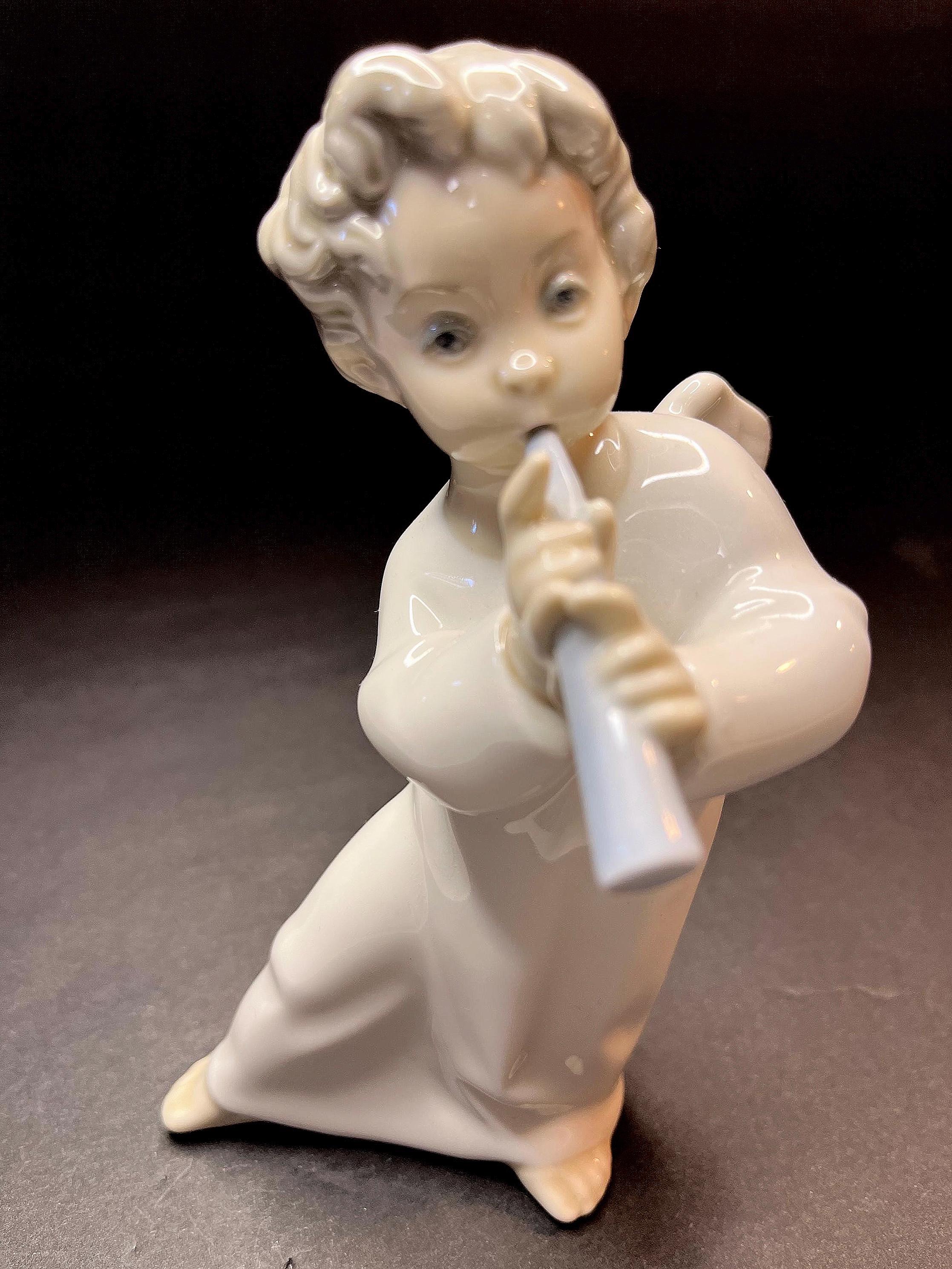 Vintage Lladro Angel Boy With Flute - Etsy
