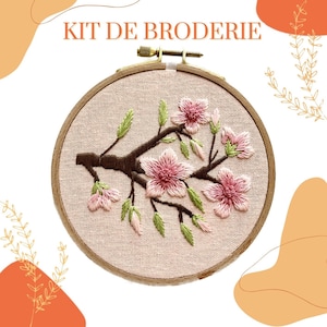 “Sakura” Embroidery Kit Floral Embroidery - Flower Of The Month - Birth Flower - March Flower - Cherry Blossom Embroidery