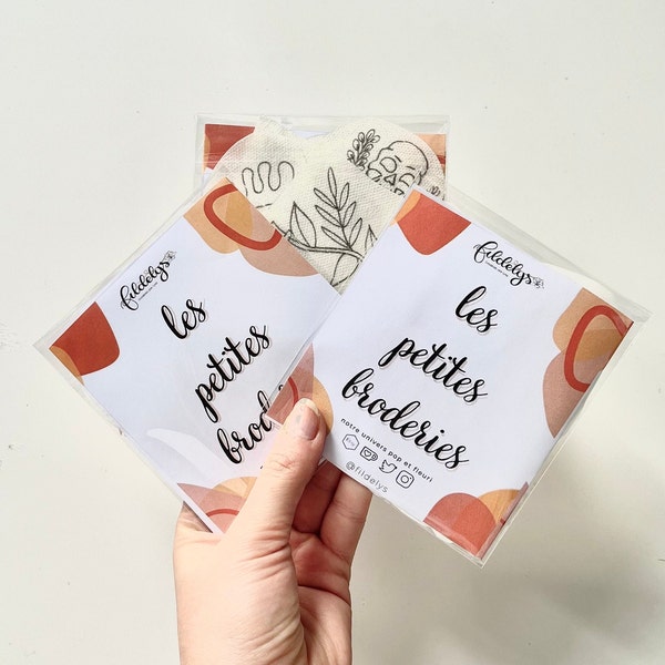 Kit « Les Petites Broderies » Initiation à la Broderie éco-responsable - modèles pour réalisation de bijou DIY - Kit débutant broderie