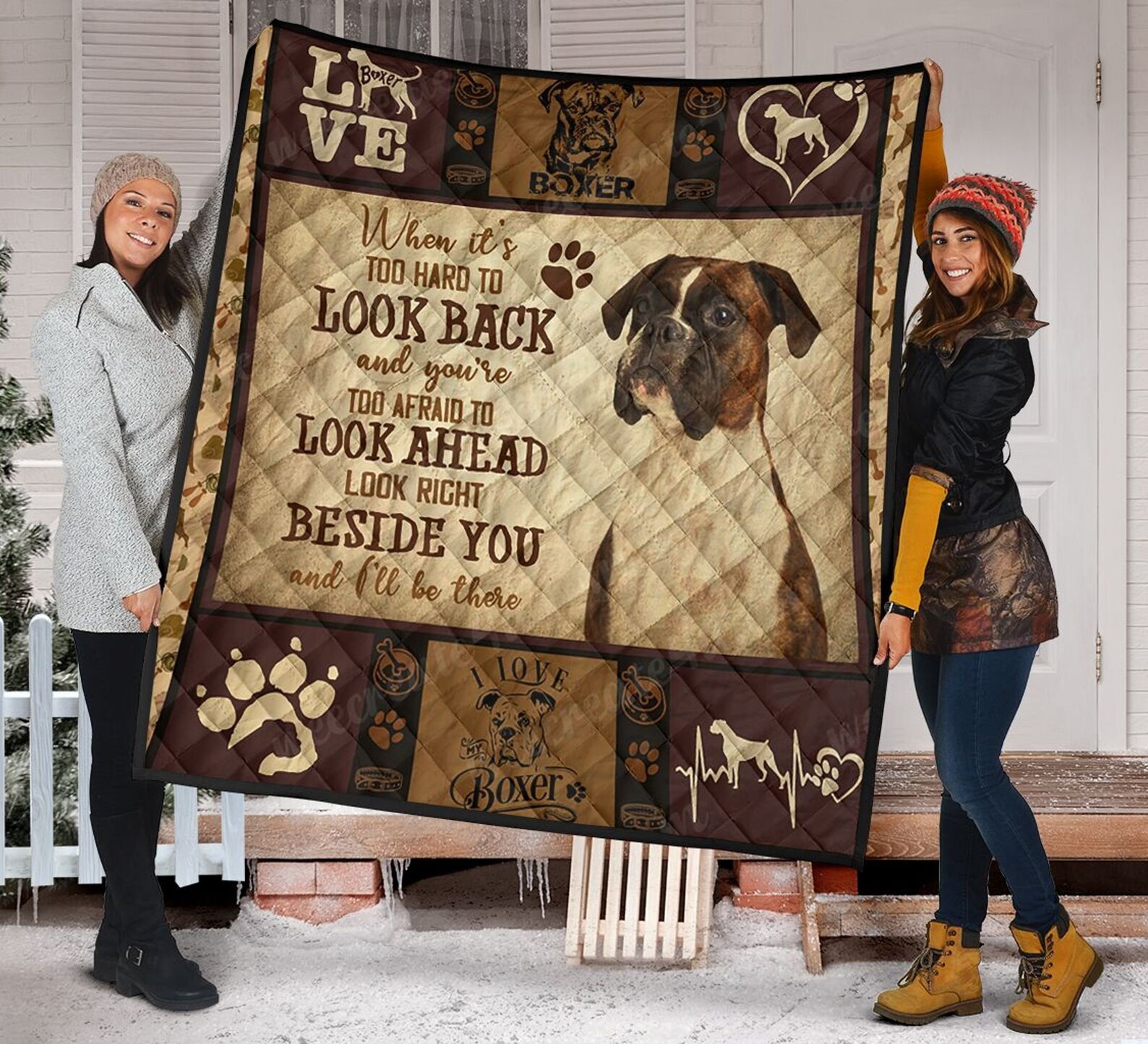 Boxer Dog Blanket Look Right Beside You And I'll Be Etsy