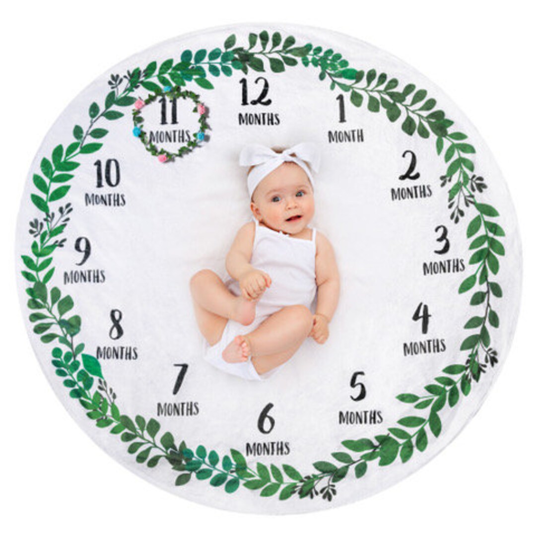 Monthly Milestone Blanket Unisex Baby Blanket for Baby Girl Etsy