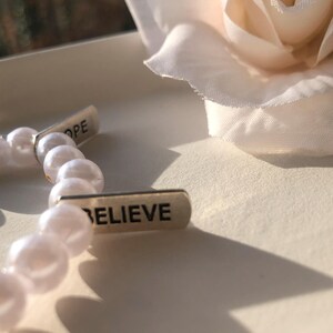 Pearl & Silver Charm Bracelet - Positive Energy, Manifestation, Empowerment