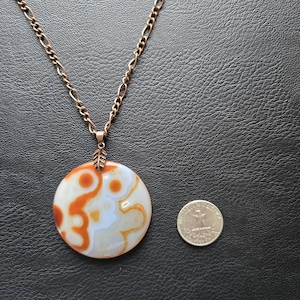 Picasso-Inspired Abstract Agate Necklace, Large 50mm Artistic Bold Statement Jewelry, Gray & Earth Tone Gemstone