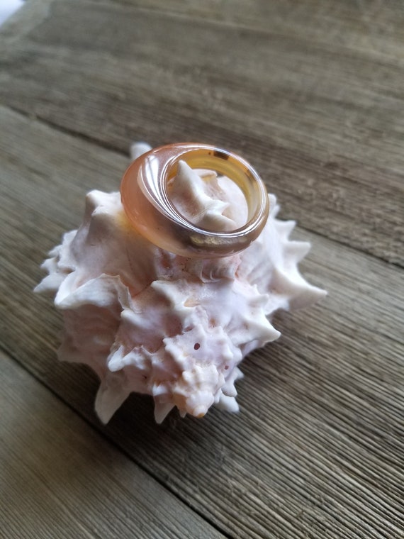 Dome  Buffer Top  Agate Ring Statement Size 9 Rin… - image 6