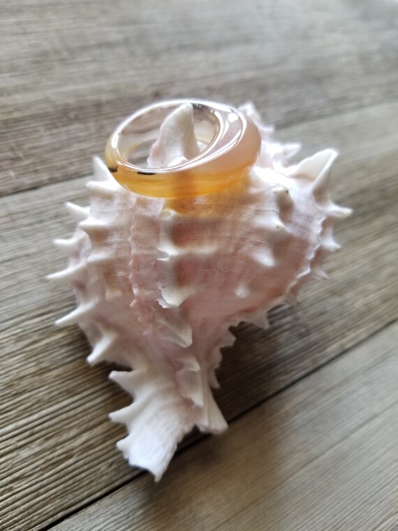 Dome  Buffer Top  Agate Ring Statement Size 9 Rin… - image 3