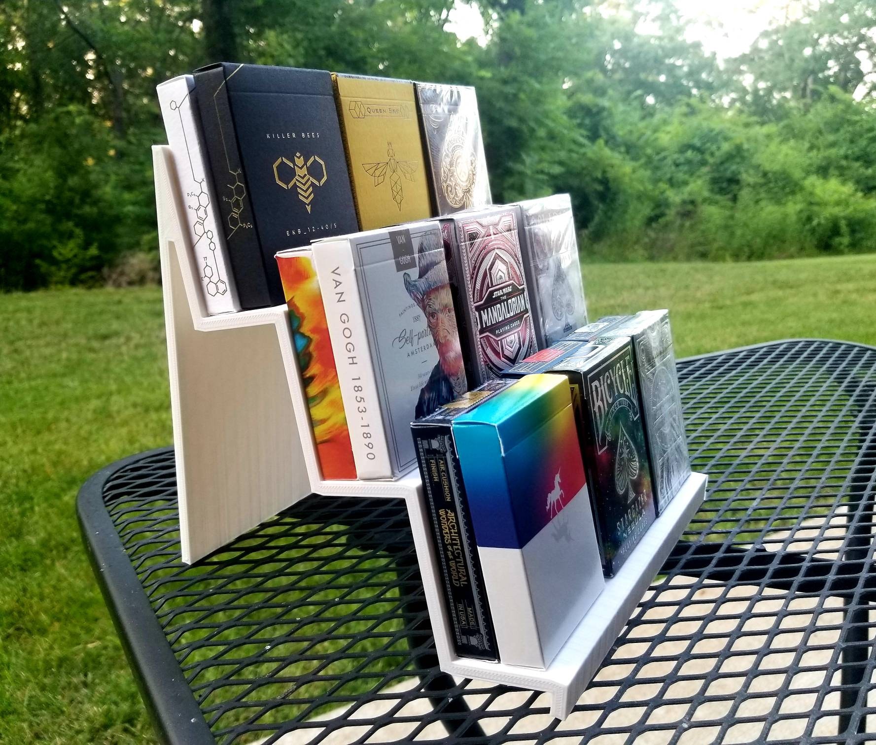 Two-Deck Step Poker Card Stand / Playing card Display / shelf / holder