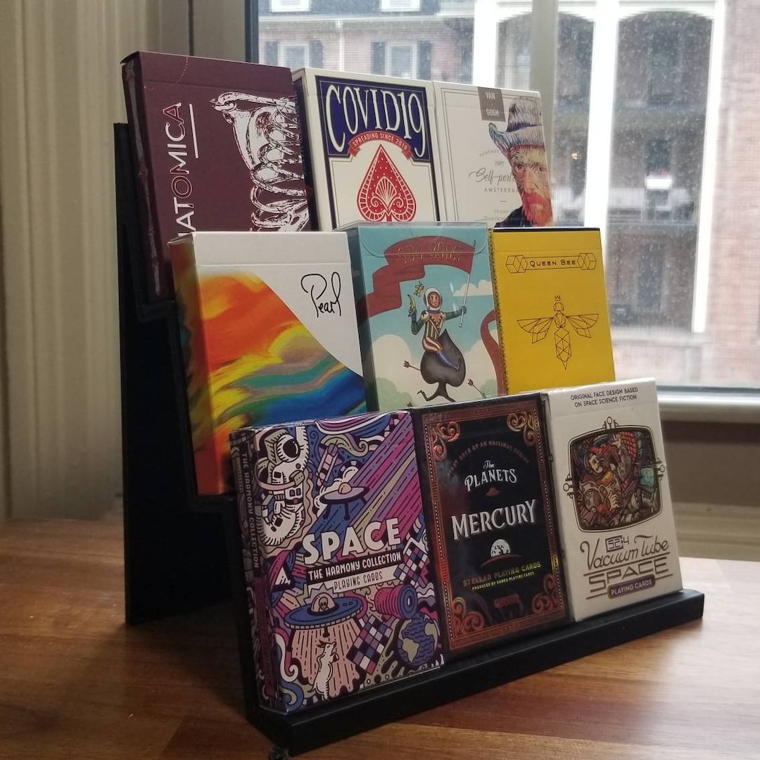 1 Deck Deep Playing Card Display / Stand / Shelf / Postcard Display / Holder / Poker Cards Etsy