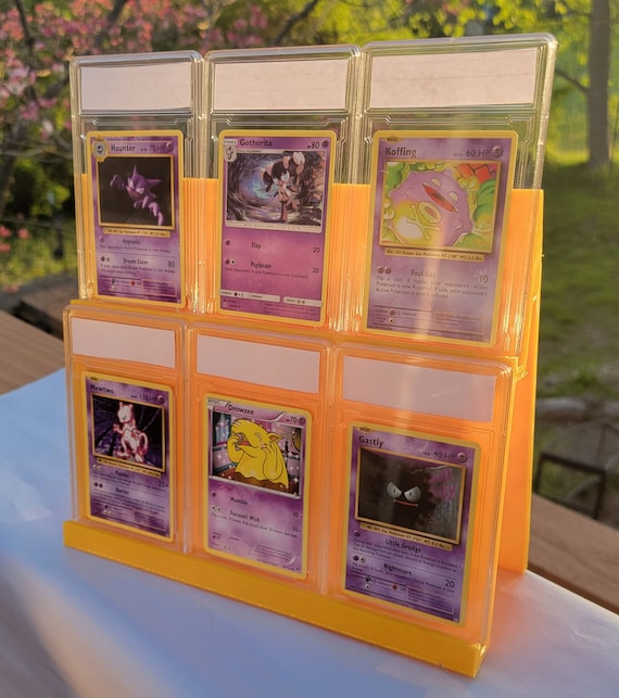 yugioh card stand Display for toploader trading pokemon, YuGiOh, MtG, Sports etc - 5 pack clear trading and collectible card game (TCG/CCG) 3D Printed Trading Card Display: