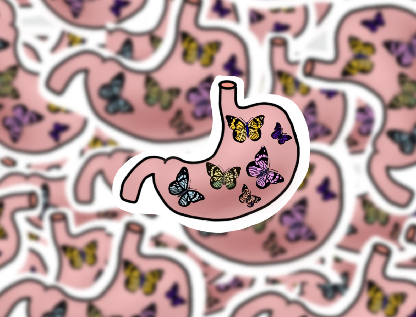Butterflies in Stomach Sticker Etsy