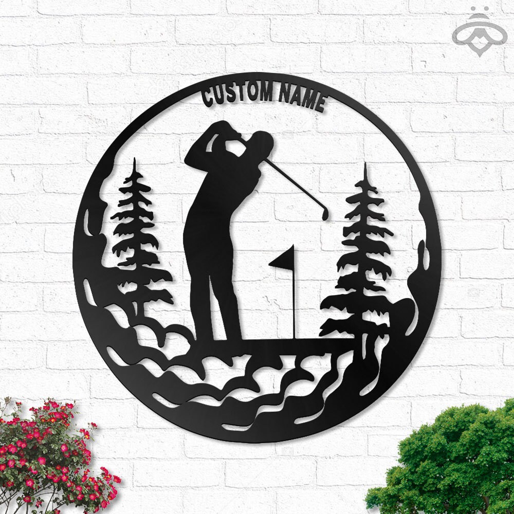 Custom Golfing Metal Wall Art With Led Lights Personalized Etsy