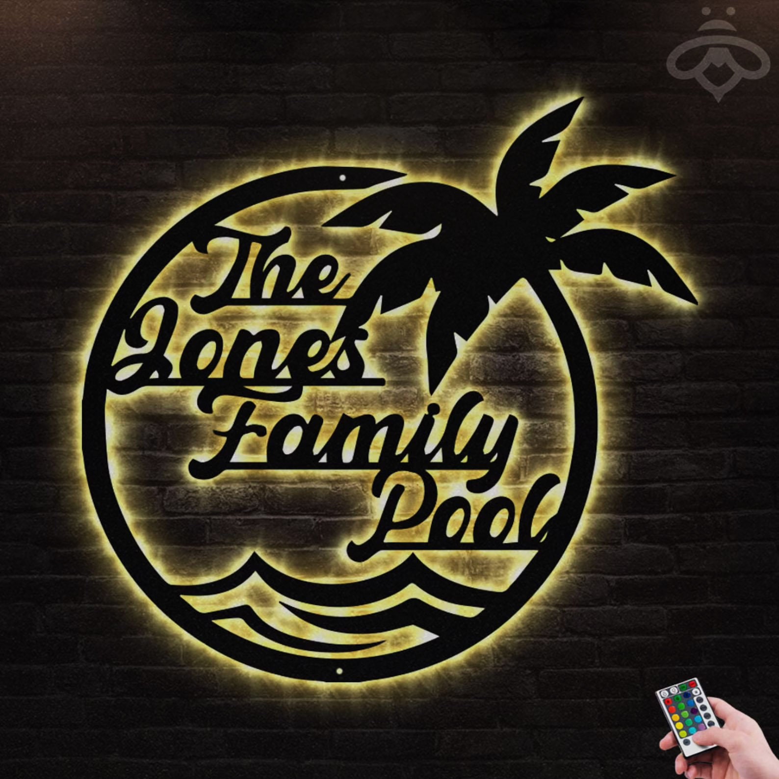 Custom Beach House Metal Wall Art With Led Lights Etsy