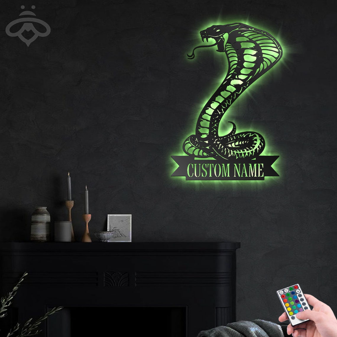 Custom King Cobra Snake Metal Wall Art With Led Lights | Etsy