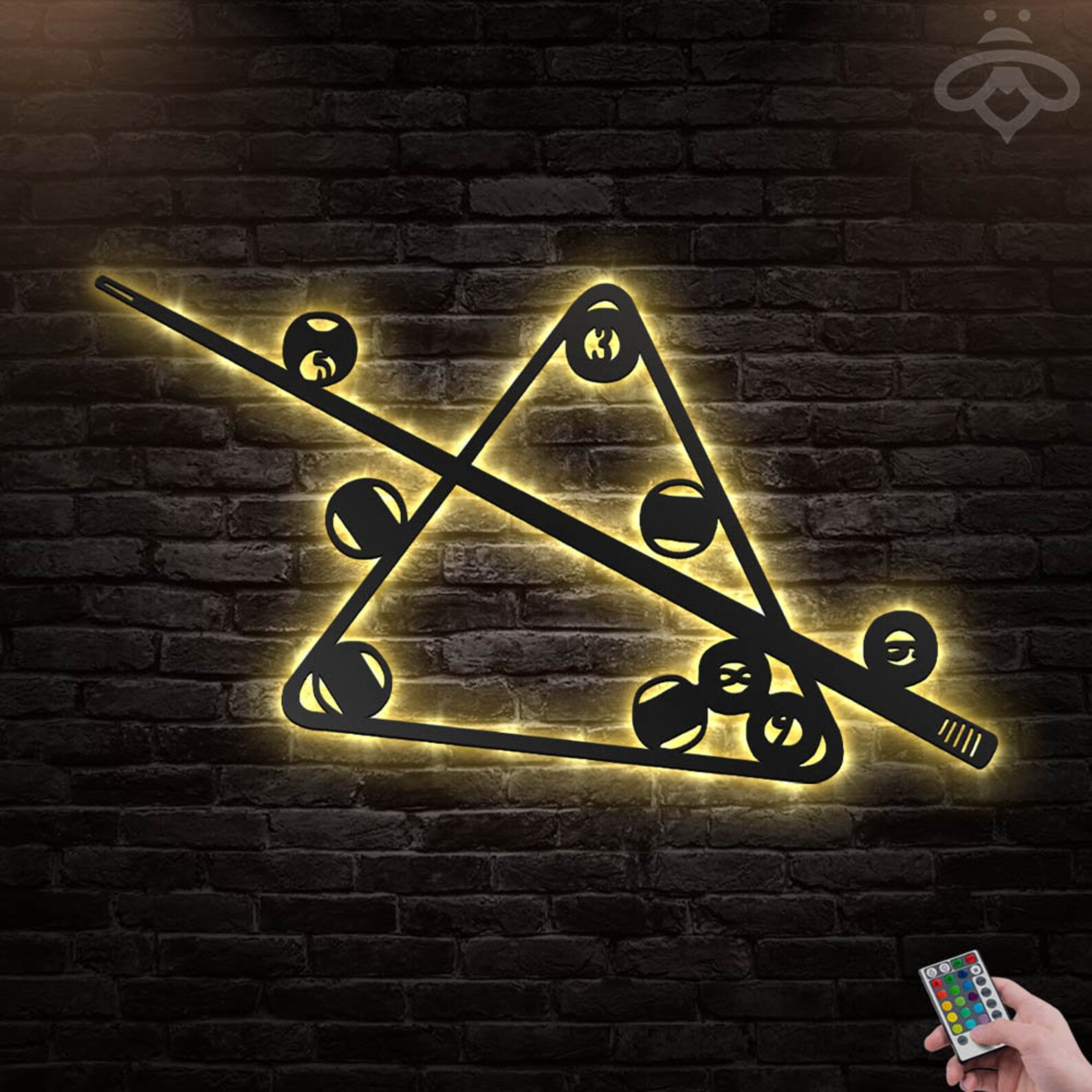 Billiards Metal Wall Art With Led Lights Billiards Room Sign Etsy